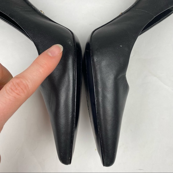 EUC-Charles David Black Leather Pointy Toed Pumps, Size 10 - Picture 8 of 12